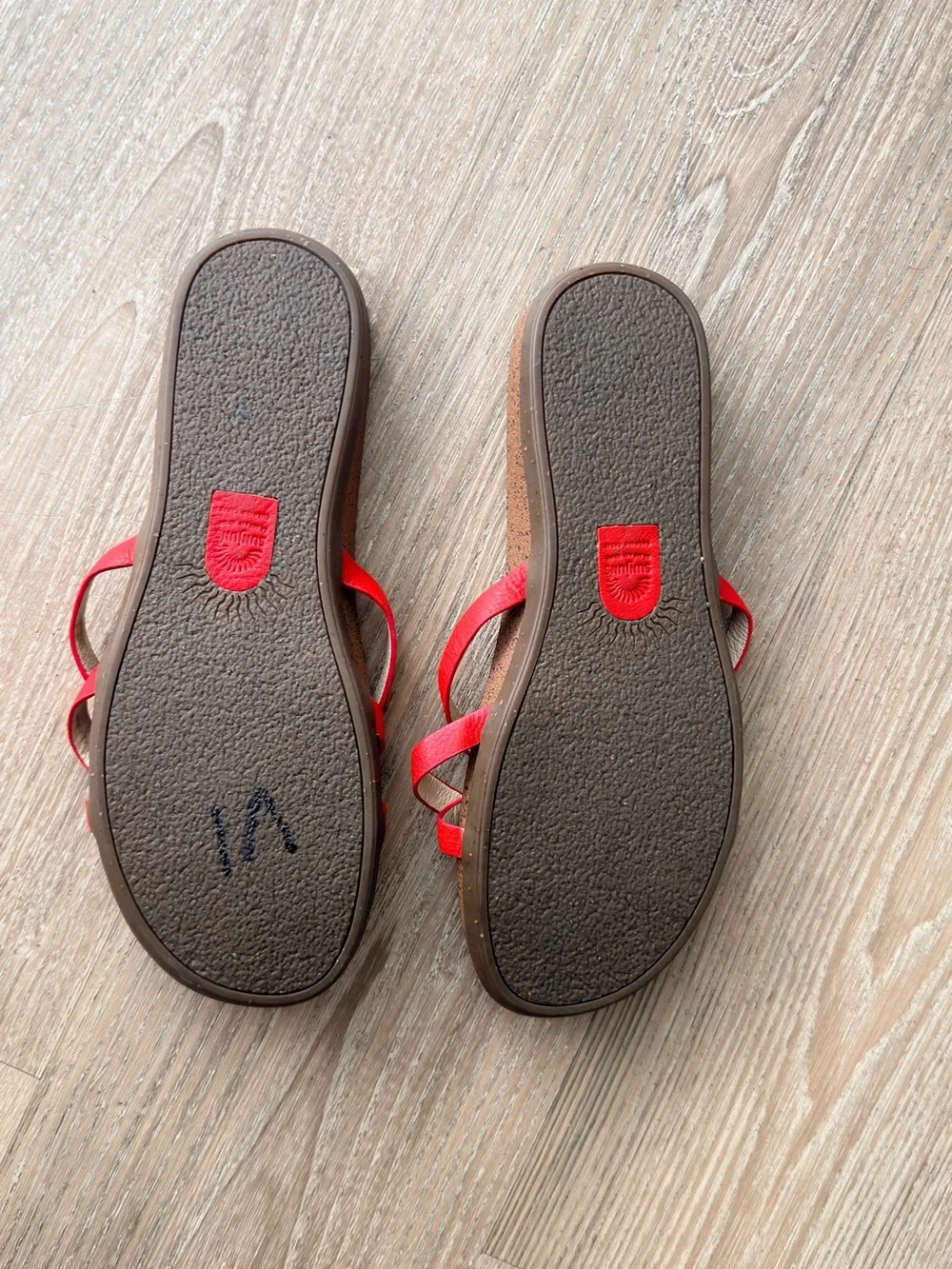 Red Strappy Toe-Loop Sandals for Women